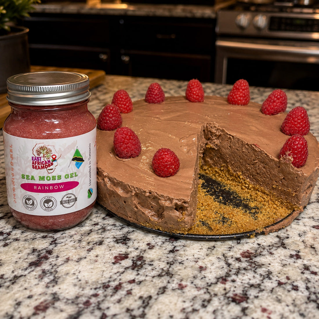 Vegan Chocolate Mousse Cheesecake w/ Sea Moss Gel