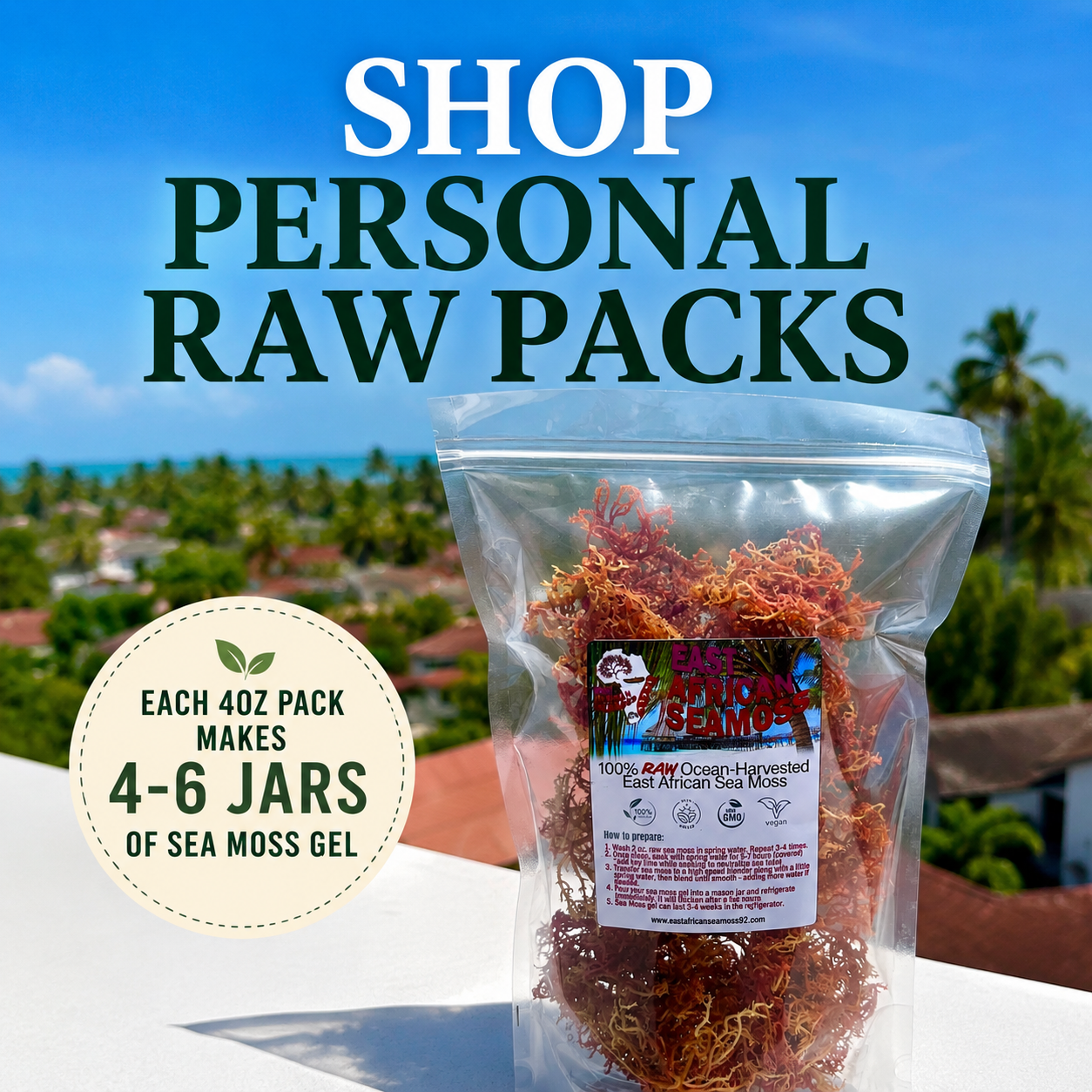 Raw East African Sea Moss (4oz)
