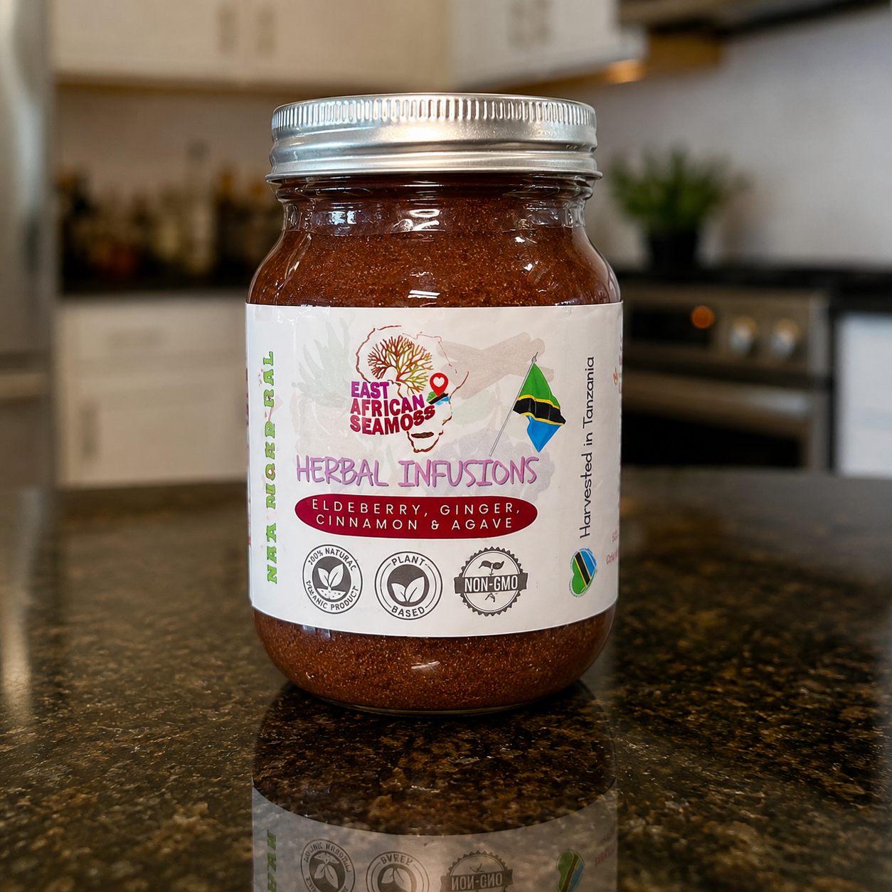 ELDERBERRY GINGER East African Sea Moss Gel (flavored)