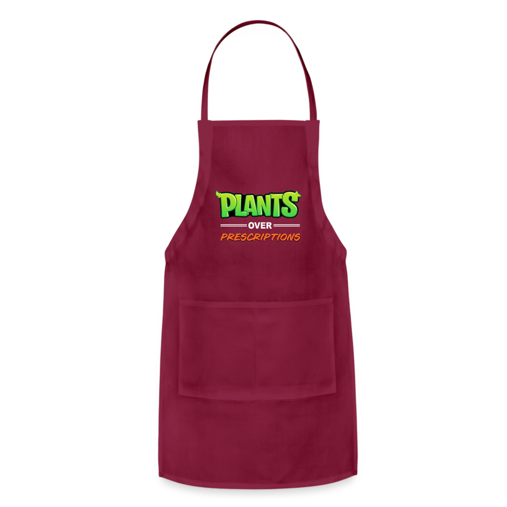 Plants Over Prescriptions Apron - burgundy